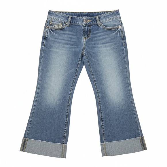 Arizona Jean Co. Denim - Vtg Y2K Arizona Jean Co Women's Low Rise Flare Jeans Size‎ 1 Distressed Crop